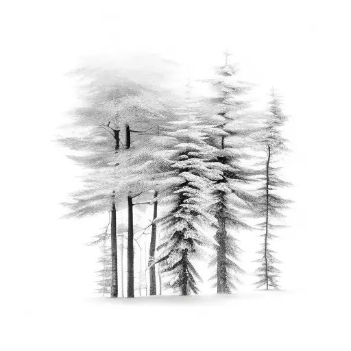 Dense Forest Scene Black Sleeve