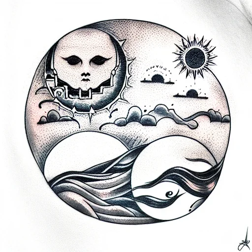 Creepy Moon And Sun Fighting