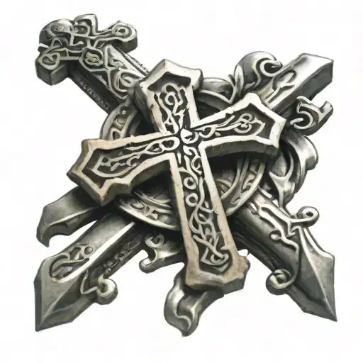Cross With Faith Written Inside Representing The Client's