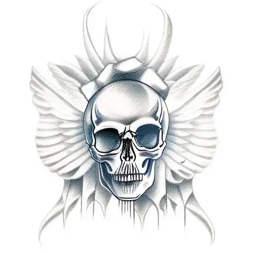 Skull Staircase Angel Woman