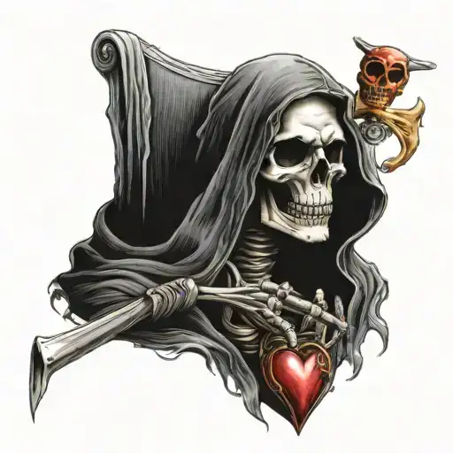 Grim Reaper Sewing Up Heart