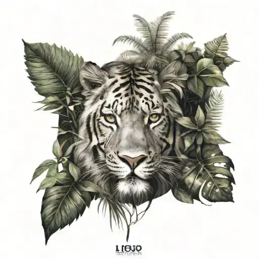 Leon With Jungle Bushes Trees Forest