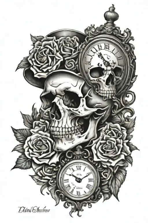 Skull And Clock