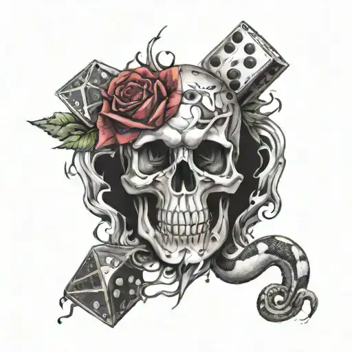 Dice Skull Rose Snake Lightning