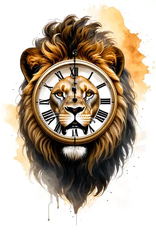Lion Clock With A