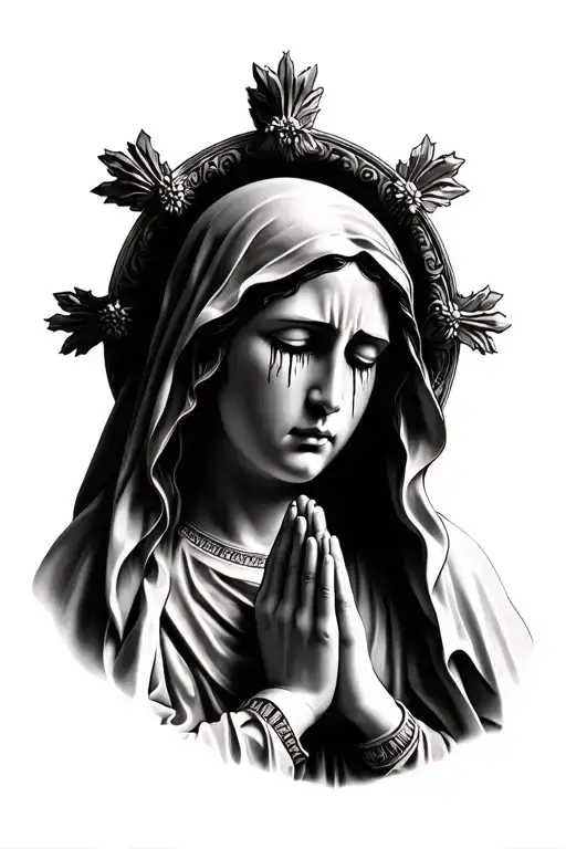 Virgin Mary Who Cries While Praying