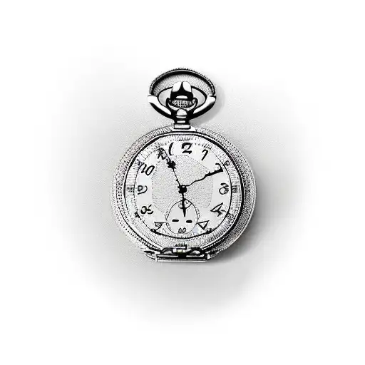 Pocket Watch With Lily And One Eye