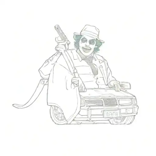 A Joker In A Police Car