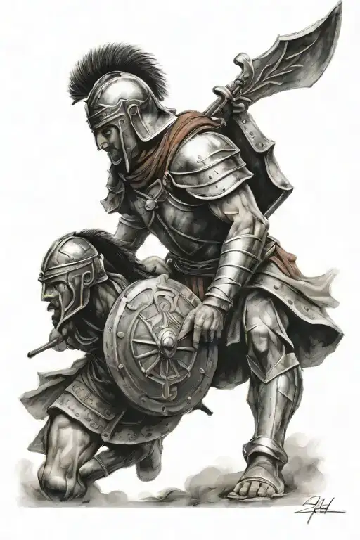 Sparta Warrior Battling