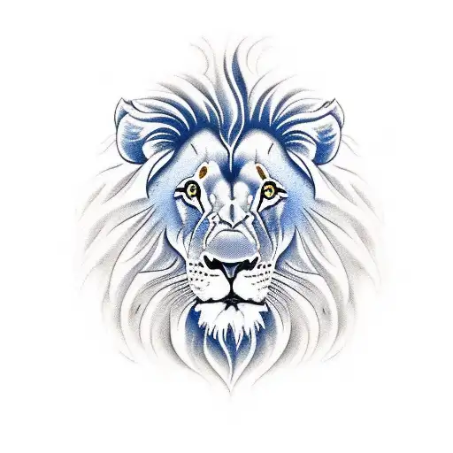 Lion Blue Background