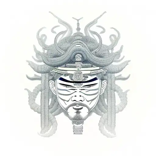 Samurai With Head Of Medusa