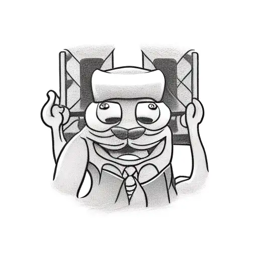 Forklift Driver As A Cartoon Character