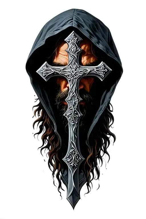 Hooded Warrior Christian Cross