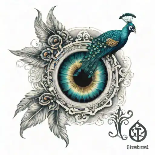 Peacock Om And Trident Surrounded