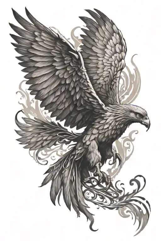 Phoenix With Open Wings