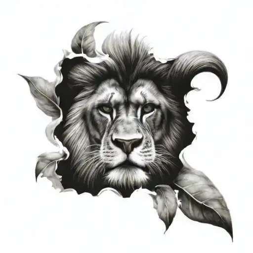 Monkey Half Lion Head Emerging