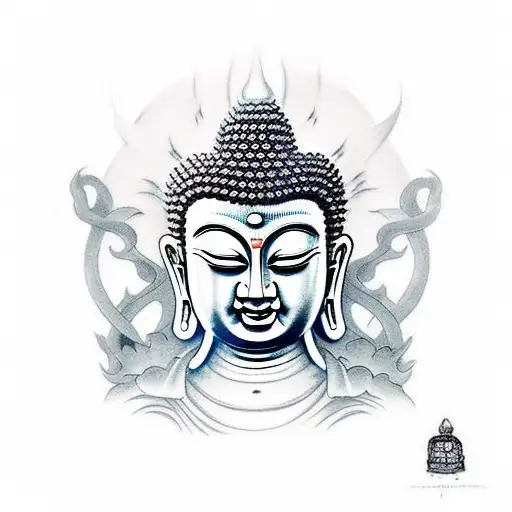 Buddha With A Split Japanese Demon Mask