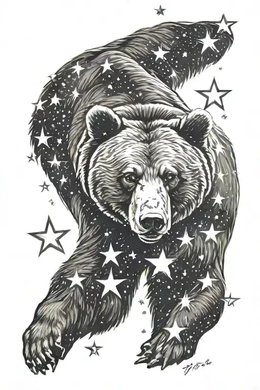 Black Bear Fading Into Stars