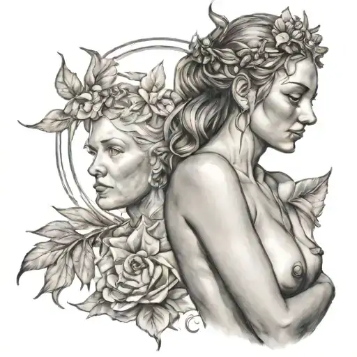 Nude Female Goddess Portrait