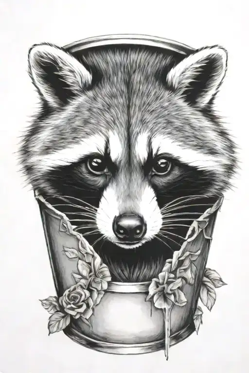 Raccoon Trash Can