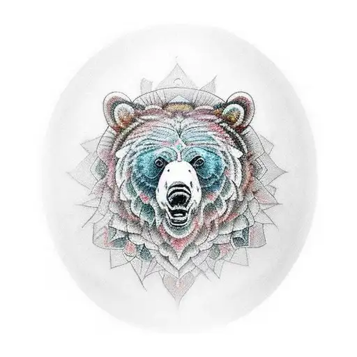 Neotraditional Mandala Grizzly Bear
