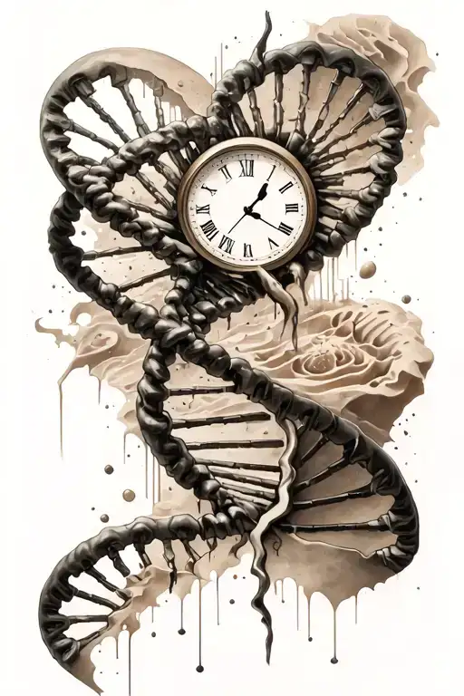 Sands Of Time Connected By Dna Double Helix Broken In Half