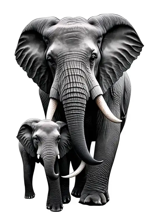 Elephant With Baby Elephant