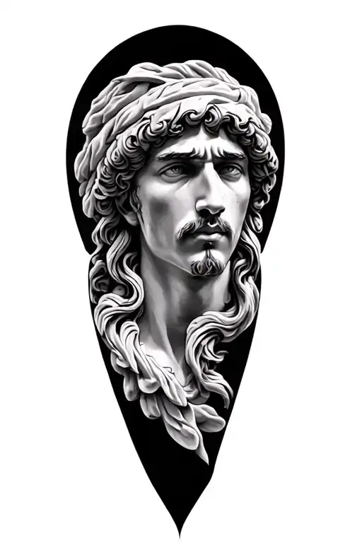 Greek Theme Leg Sleeve Tattoo Design