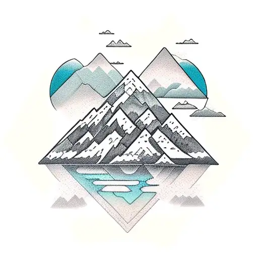 Hexagon With Mountain And Beach