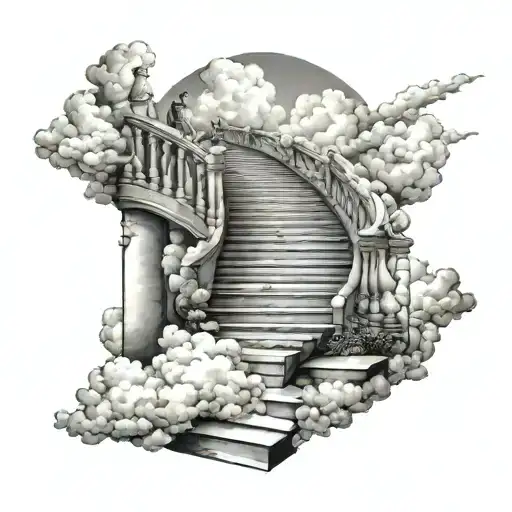 Heaven Staircase With Clouds