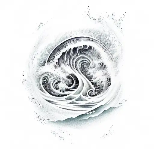 Mountain With Water Waves Below