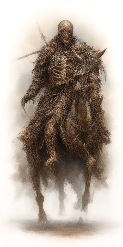 Knight Riding A Skeleton Horse