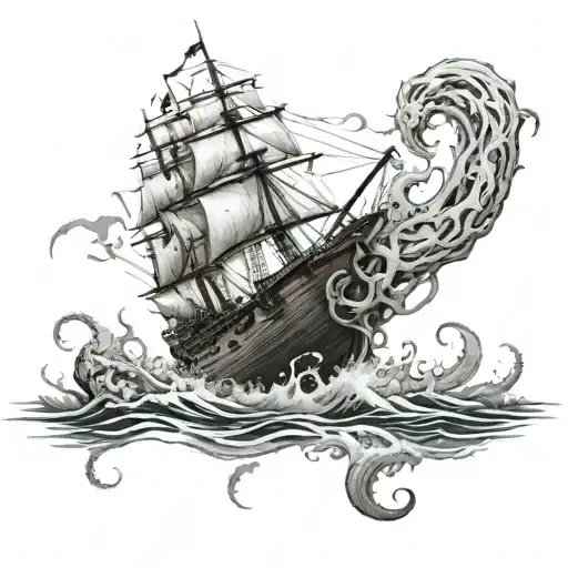 Shipwreck With Kraken Attacking