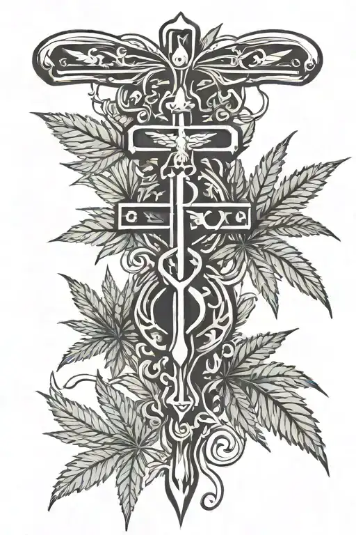 Cannabis Medical Cross Symbol