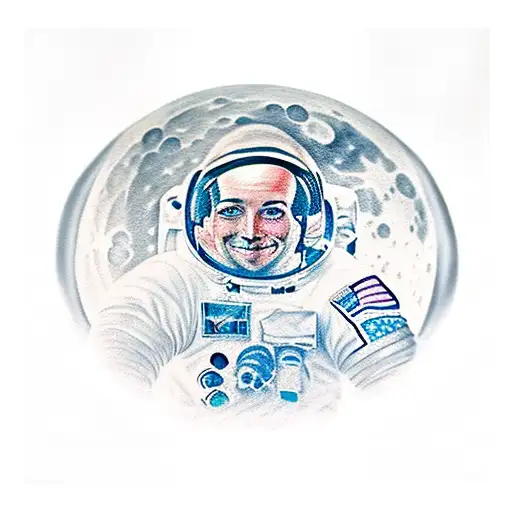 Astronaut Standing On The Moon