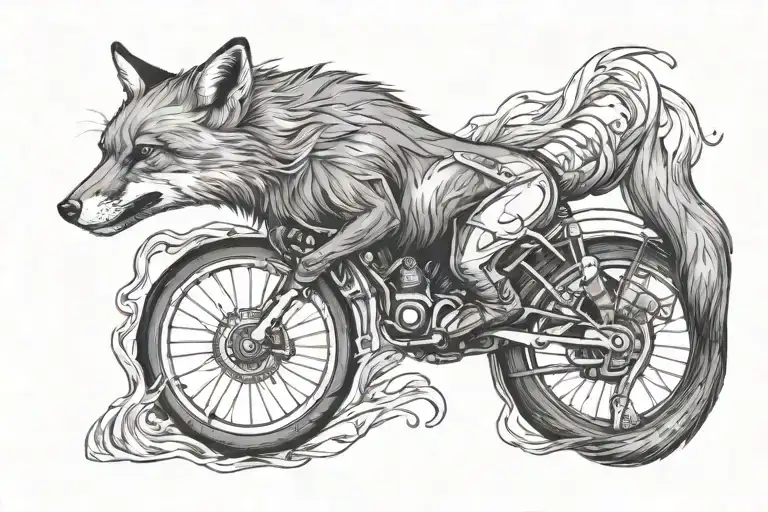 Fox Riding Logo Surrounded