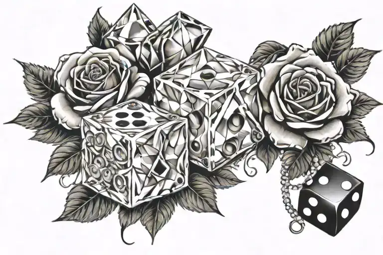 Dice Diamond And Roses