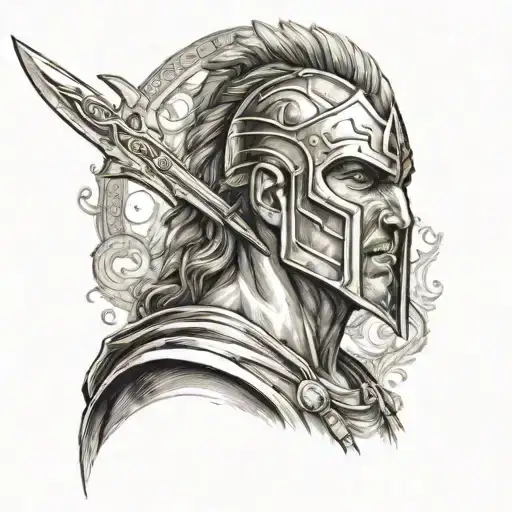 Achilles Portrait With Sword