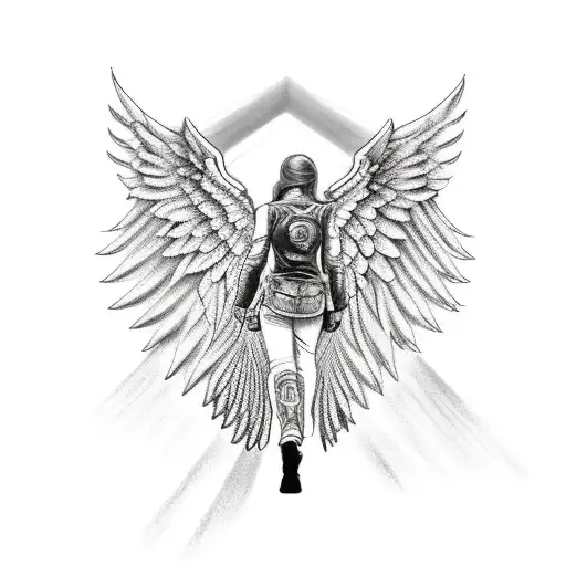 Motorcyclist With Angel Wings