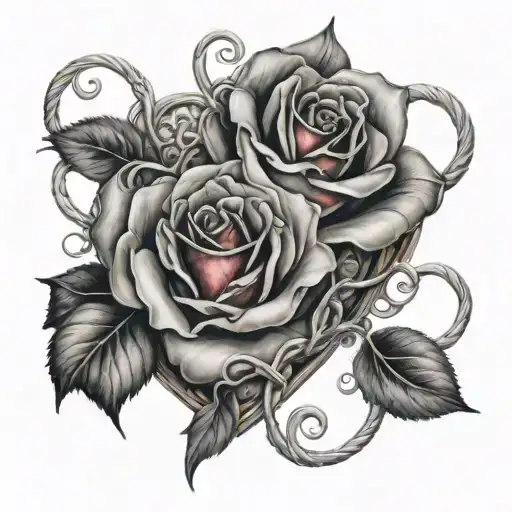 Coeur Rose Intertwined Avec Elody Et Gregory Ecrit