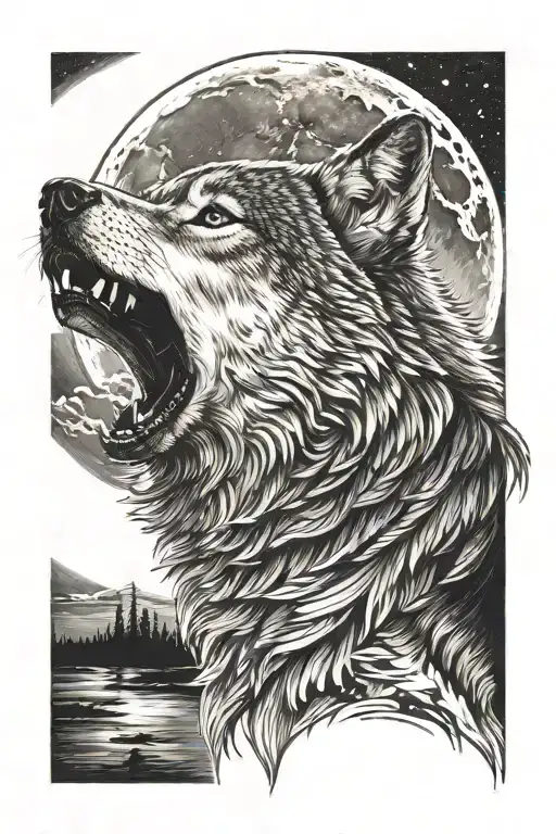 Wolf Howling At The Moon