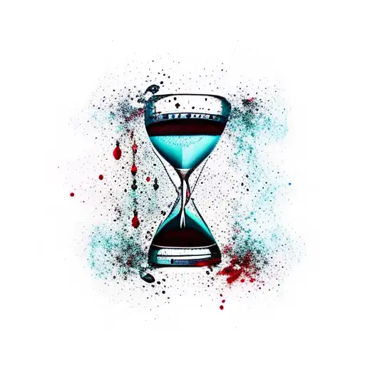 Hourglass Dripping Blood