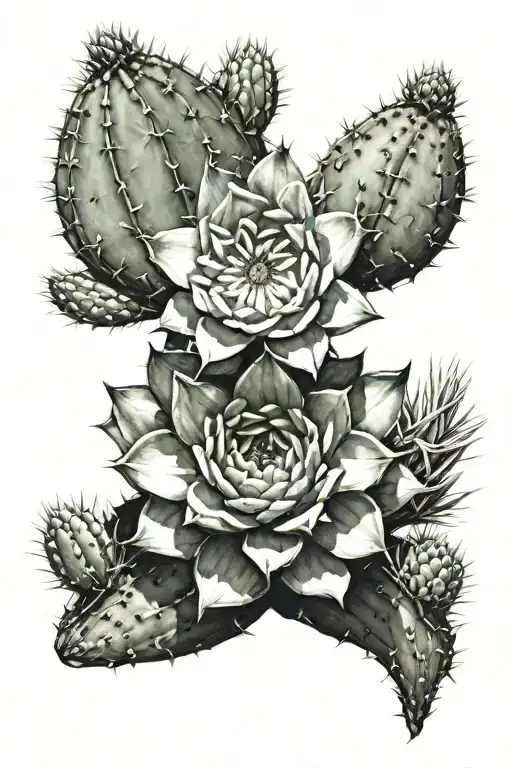 Single Cactus With Single Flower