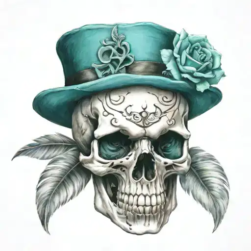 Skull With Teal Eyes