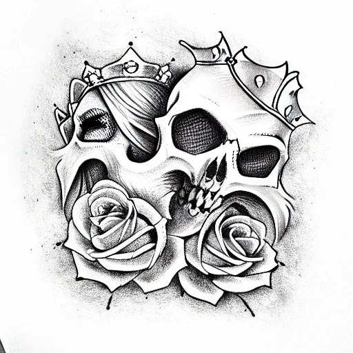 King And Queen Skull