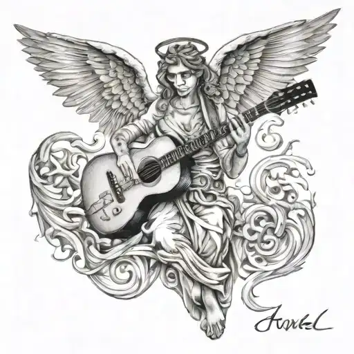 Junior H Angel With A Guitar And Music