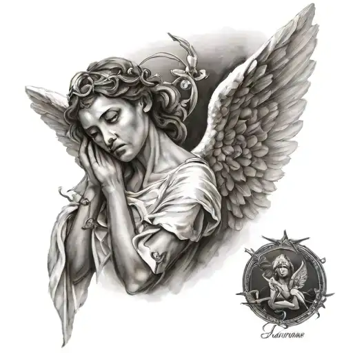 Angel With Wings Open