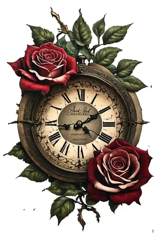 Father Broken Clock Two Roses Date 24 October 2011