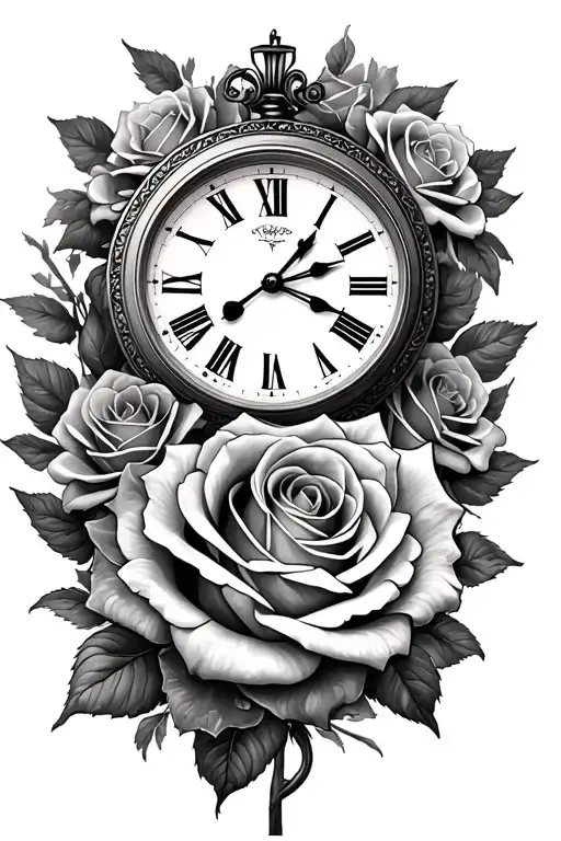 Roses And A Clock