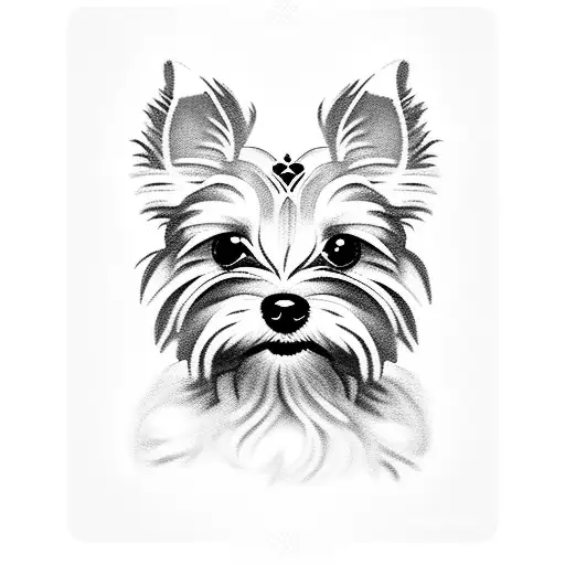 Small Yorkie Dog With Yamaka